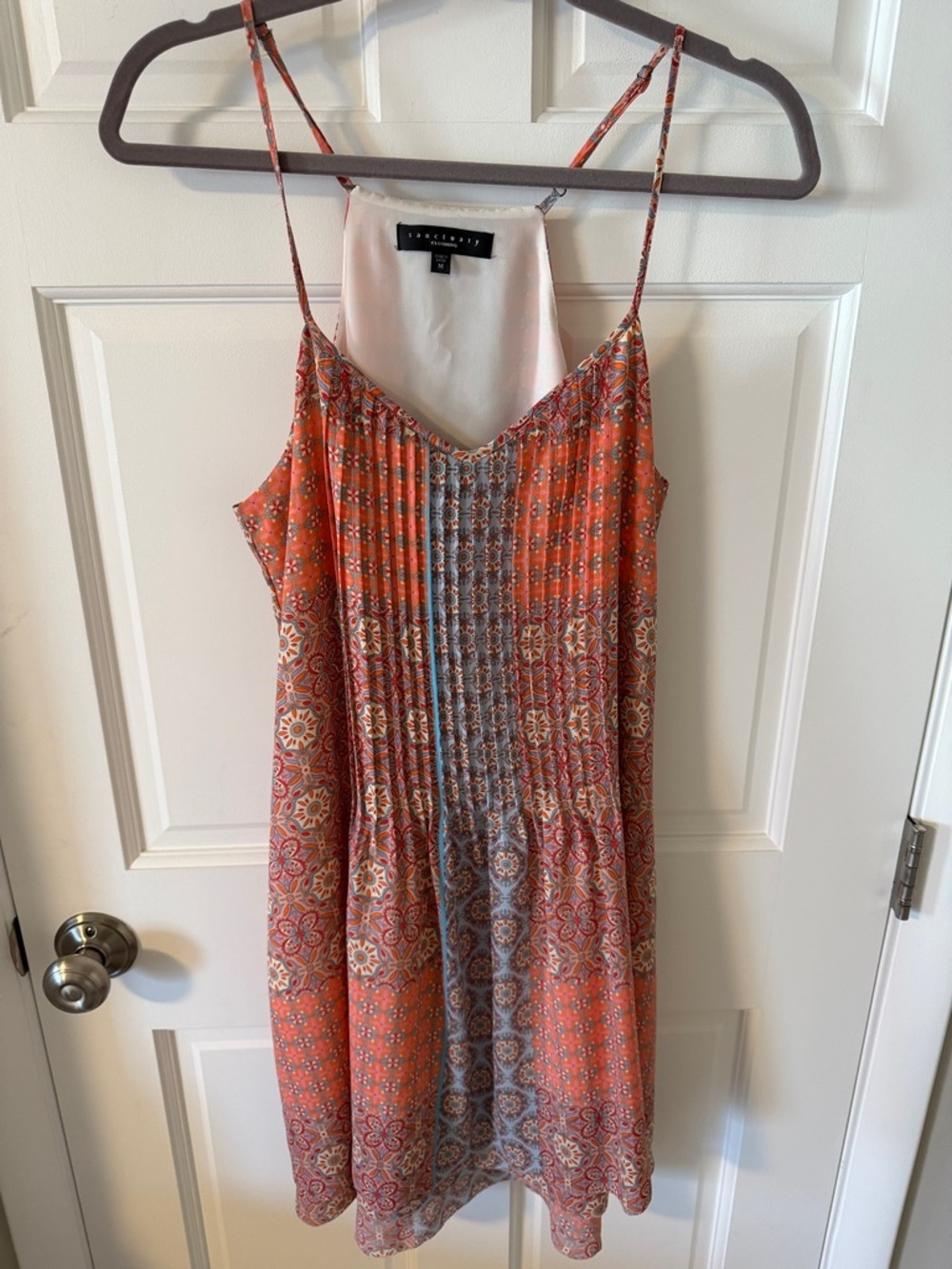 Sanctuary Spring Fling Bohemian Patchwork Tunic Mini Dress Flowy Medium